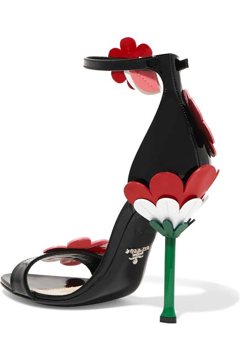 prada floral print|Prada Patent Leather Floral Print Sandals .